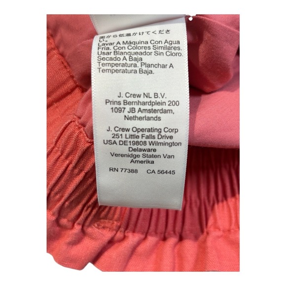 J. Crew Linen Blend Skirt Coral Orange Elastic Waist Pockets Women‎ Size Small - Picture 11 of 11